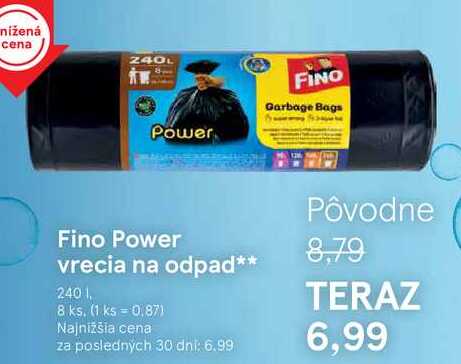 Fino Power vrecia na odpad 240 l, 8 ks