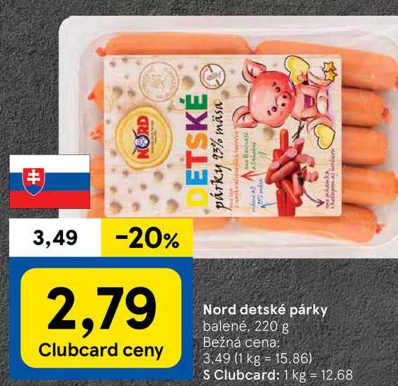 Nord detské párky, 220 g 