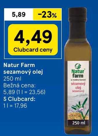 Natur Farm sezamový olej, 250 ml