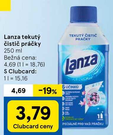 Lanza tekutý čistič práčky, 250 ml 