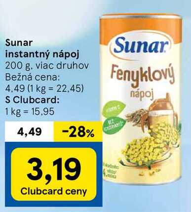 Sunar instantný nápoj, 200 g