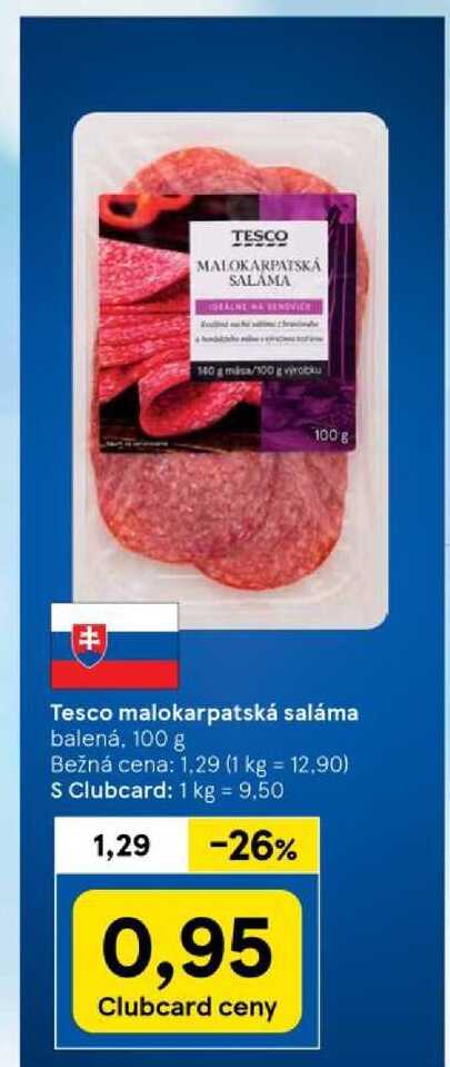 TESCO MALOKARPATSKÁ SALAMA 100 g 