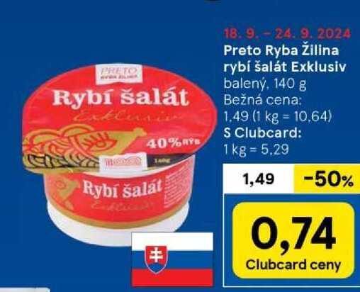 Preto Ryba Žilina rybí šalát Exklusiv balený, 140 g