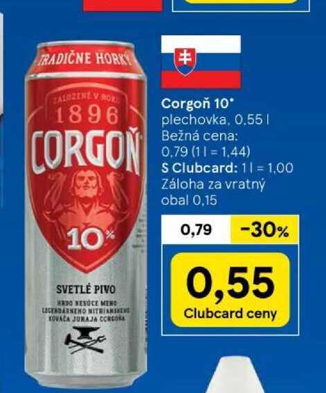 Corgoň 10° plechovka, 0,55l