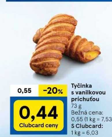 Tyčinka s vanilkovou príchuťou 73 g