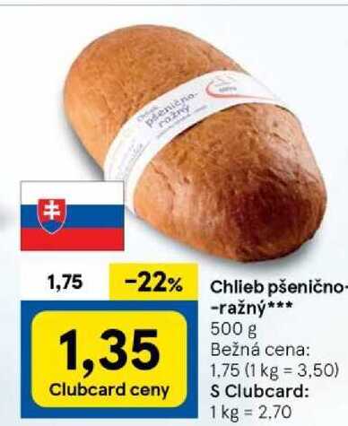 Chlieb pšenično-ražný 500 g 