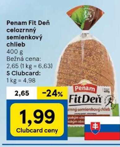 Penam Fit Deň celozrnný semienkový chlieb 400 g 