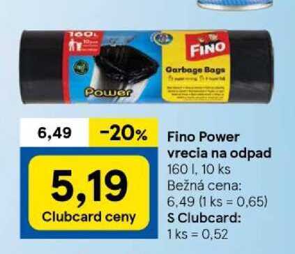 Fino Power vrecia na odpad 160 I, 10 ks 