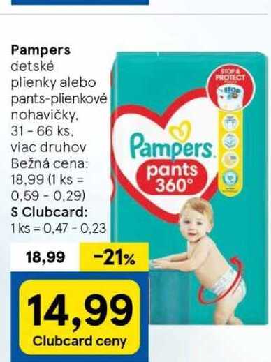 Pampers detské plienky alebo pants-plienkové nohavičky 31-66 ks