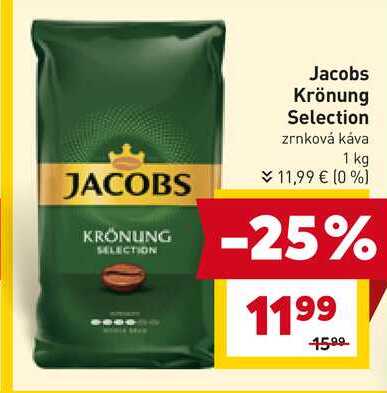 Jacobs Krönung Selection zrnková káva 1 kg 