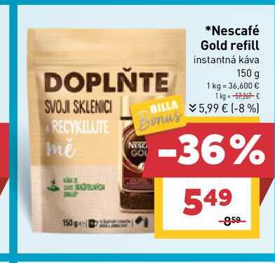 Nescafé Gold refill instantná káva 150 g