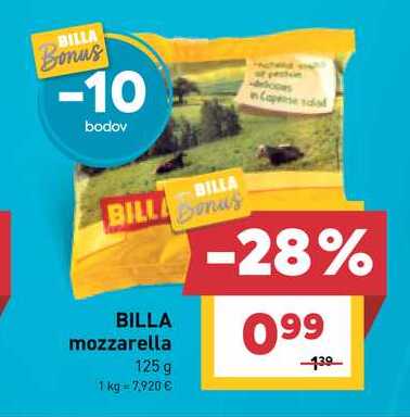 BILLA mozzarella 125 g