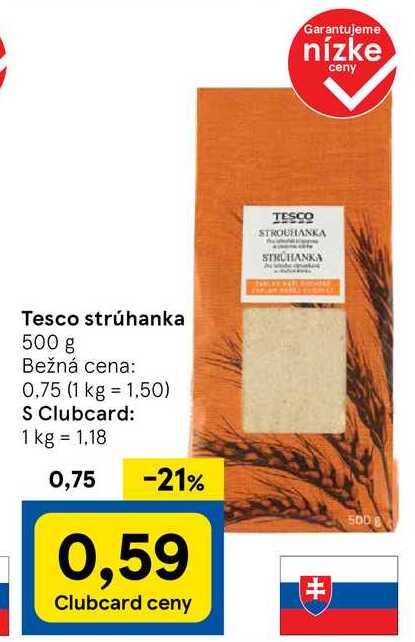 Tesco strúhanka, 500 g