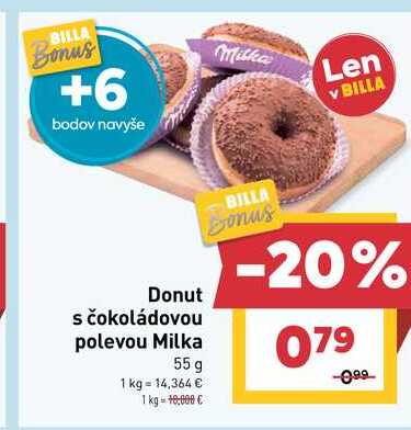 BILLA Donut s čokoládovou polevou 55 g