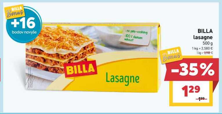 BILLA Lasagne 500 g 