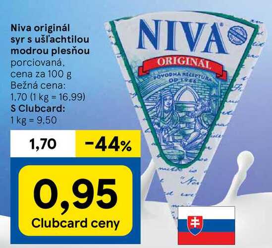 Niva originál syr s ušľachtilou modrou plesňou, cena za 100 g