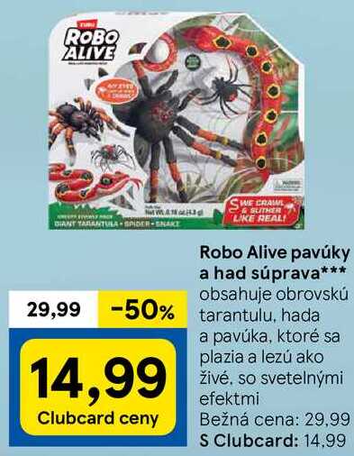 Robo Alive pavúky a had súprava