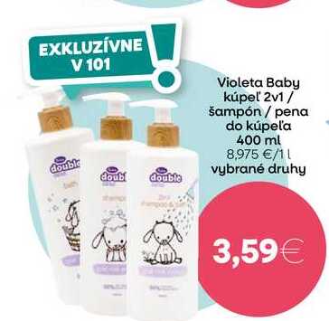 Violeta Baby kúpeľ 2v1/ šampón / pena do kúpeľa 400 ml 