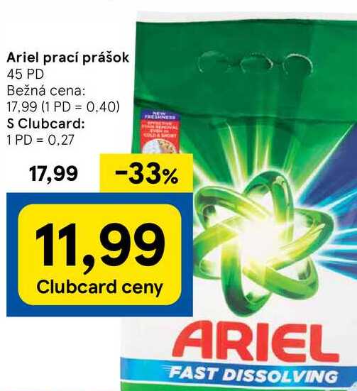 Ariel prací prášok, 45 PD