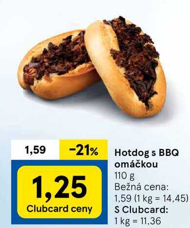 Hotdog s BBQ omáčkou, 110 g