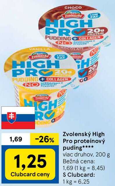 Zvolenský High Pro proteínový puding, 200 g