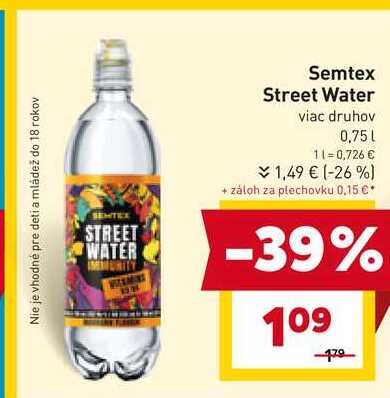 Semtex Street Water viac druhov 0,75l