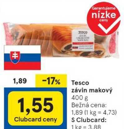 Tesco závin makový, 400 g