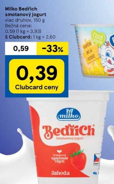 Milko Bedřich smotanový jogurt, 150 g v akcii