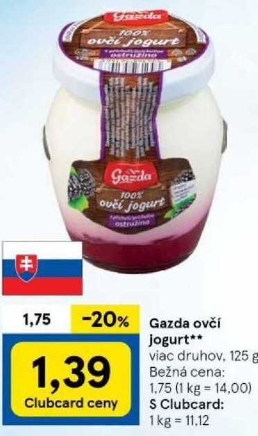 Gazda ovči jogurt, 125 g v akcii