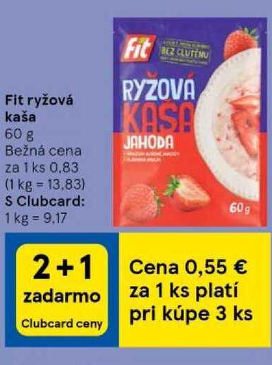 Fit ryžová kaša, 60 g