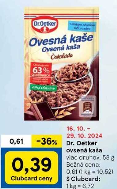 Dr. Oetker ovsena kaša, 58 g