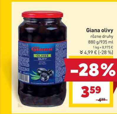 Giana olivy rôzne druhy 880 g/935 ml