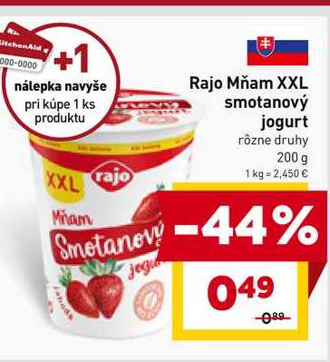  Rajo Mňam XXL smotanový jogurt rôzne druhy 200 g 