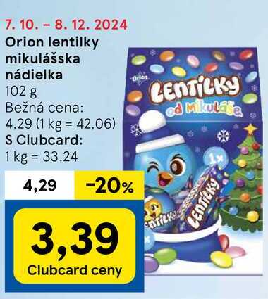 Orion lentilky mikulášska nádielka, 102 g 