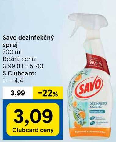 Savo dezinfekčný sprej, 700 ml 