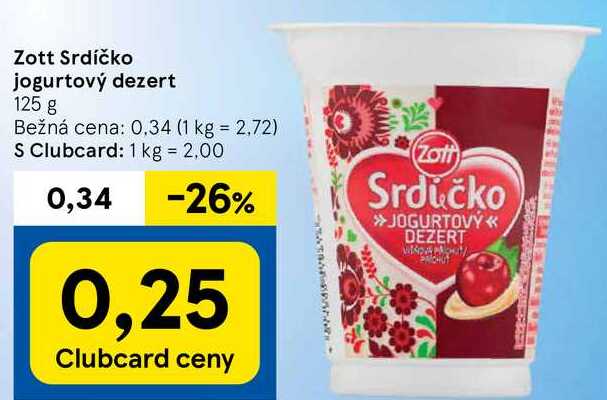 Zott Srdíčko jogurtový dezert, 125 g 