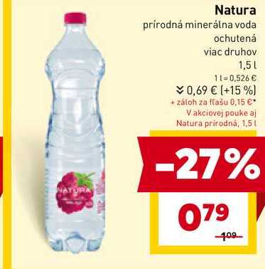 Natura prírodná minerálna voda ochutená viac druhov 1,5l