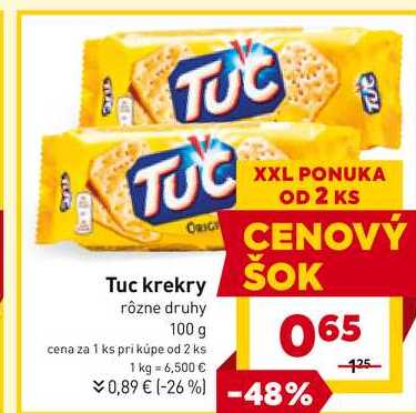 Tuc krekry rôzne druhy 100 g 