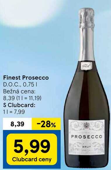 Finest Prosecco D.O.C., 0,75 l