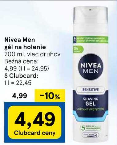 Nivea Men gél na holenie, 200 ml