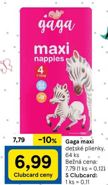 Gaga maxi detské plienky, 64 ks