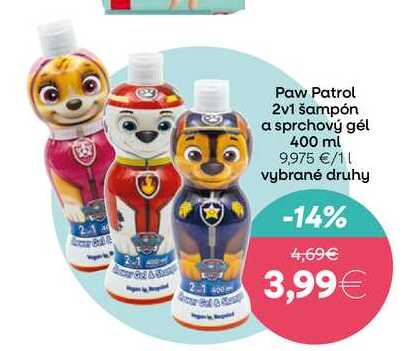 Paw Patrol 2v1 šampón a sprchový gél 400 ml 