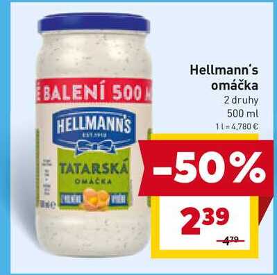 Hellmann's Tatárska omáčka 500 ml