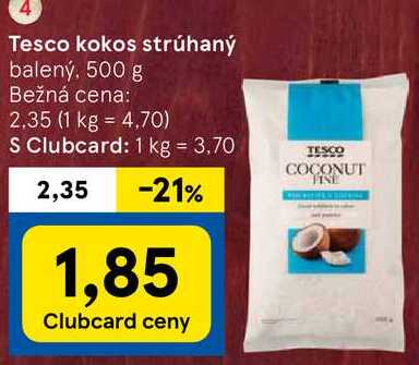 Tesco kokos strúhaný, 500 g 