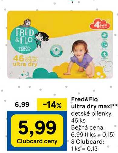 Fred&Flo ultra dry maxi, 46 ks