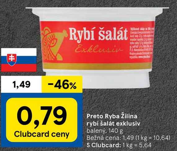 Preto Ryba Žilina rybí šalát exklusiv, 140 g 