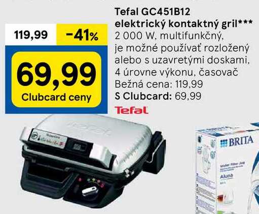 Tefal GC451B12 elektrický kontaktný gril