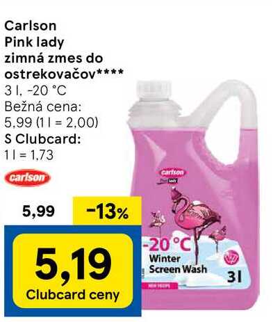 Carlson Pink lady zimná zmes do ostrekovačov, 3 l