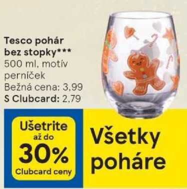 Tesco pohár bez stopky