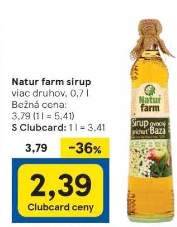 Natur farm sirup, 0,7 l